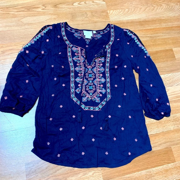Anthropologie Tops - Anthropologie Vanessa Virginia Beaded Embroidered Top Size 6